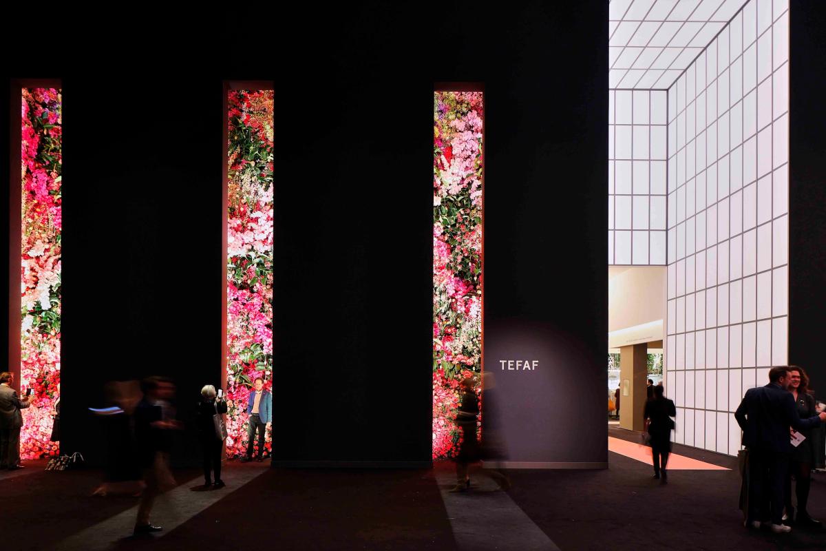 This year's Tefaf Maastricht drew 4,000 visitors for yesterday's VVIP day, 29% down on last year—but there was still a queue to take a selfie with the famous flower wall Courtesy of Tefaf