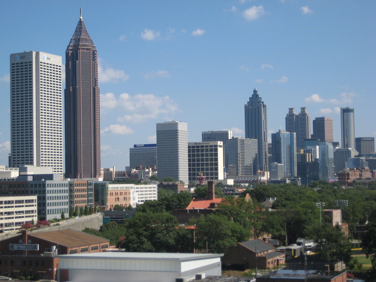 The downtown Atlanta skyline
Photo by Arashboz, via Wikimedia Commons