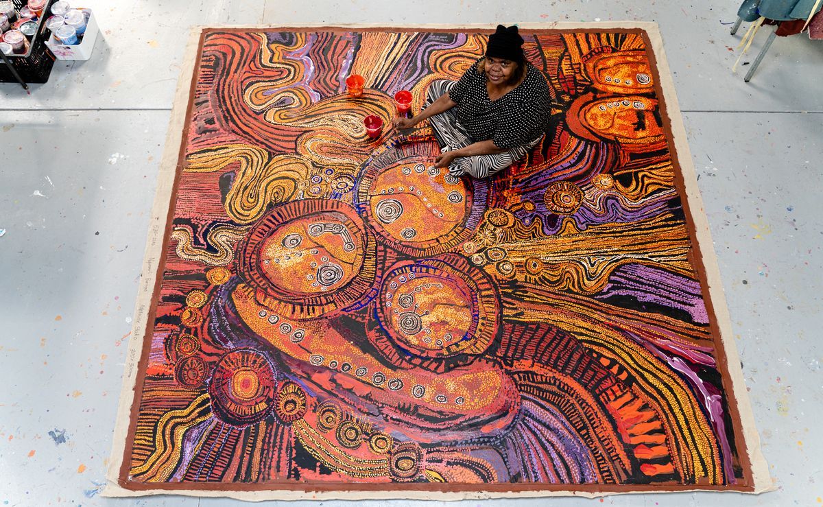 Artist Nyunmiti Burton in the APY Studio Adelaide © APY Art Centre Collective