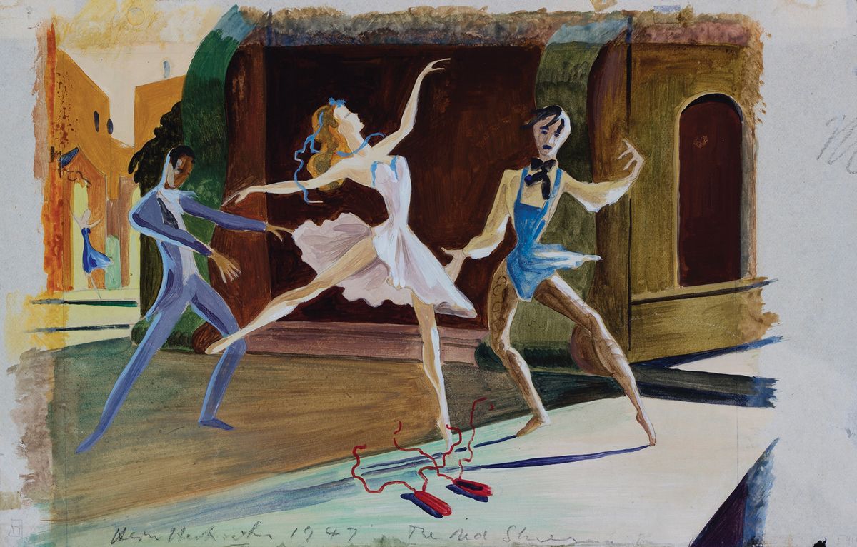 Production design by Hein Heckroth and Ivor Beddoes for the ballet in Powell and Pressburger’s The Red Shoes (1948)
Estate of Ivor Beddoes © ITV/BFI National Archive


