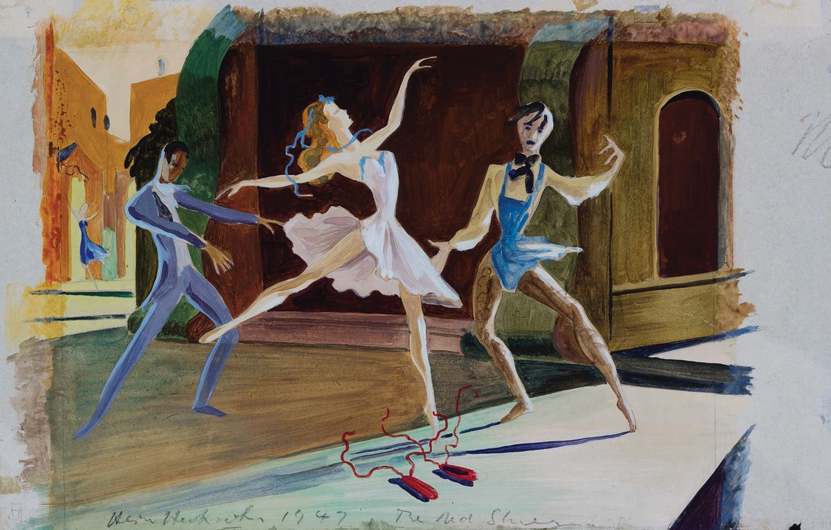 Production design by Hein Heckroth and Ivor Beddoes for the ballet in Powell and Pressburger’s The Red Shoes (1948)
Estate of Ivor Beddoes © ITV/BFI National Archive