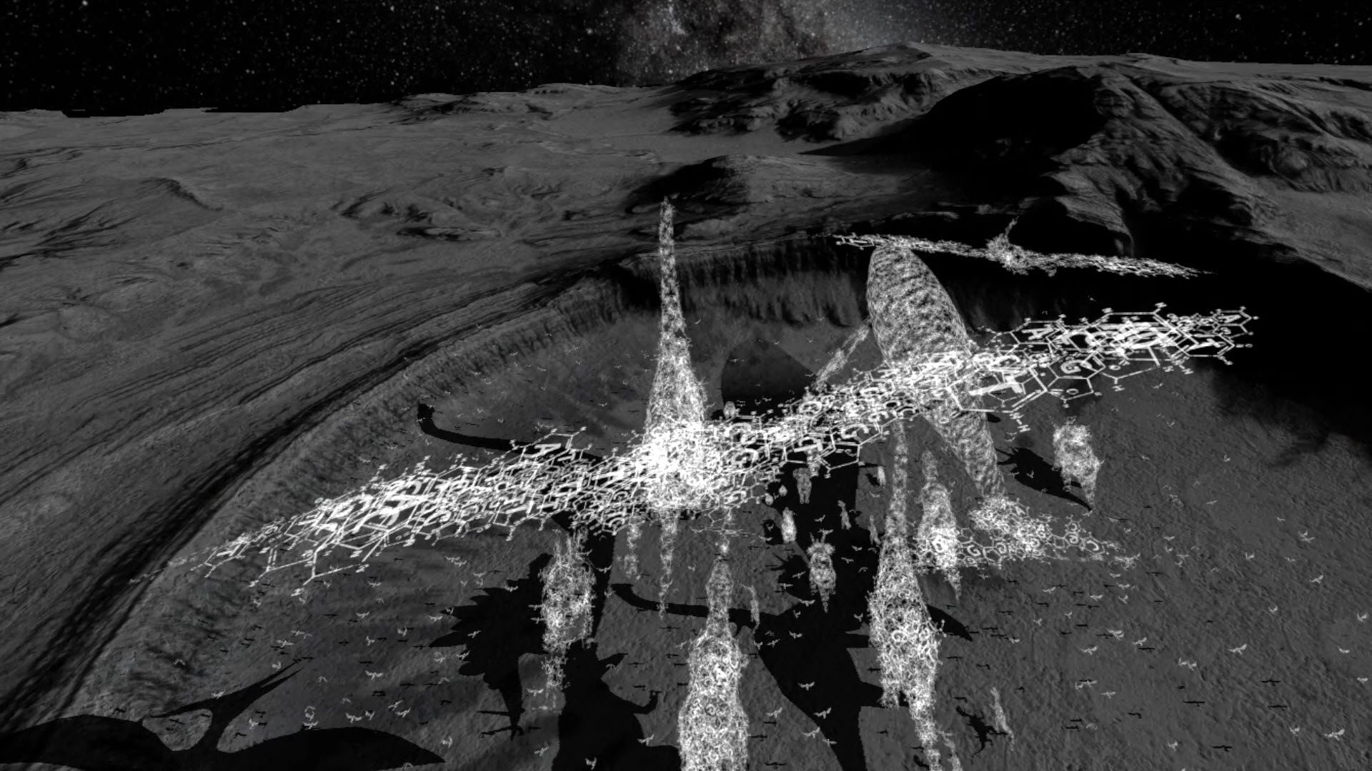 A still from Laurie Anderson and Hsin-Chien Huang's To the Moon (2018) Courtesy Laurie Anderson/Hsin-Chien Huang