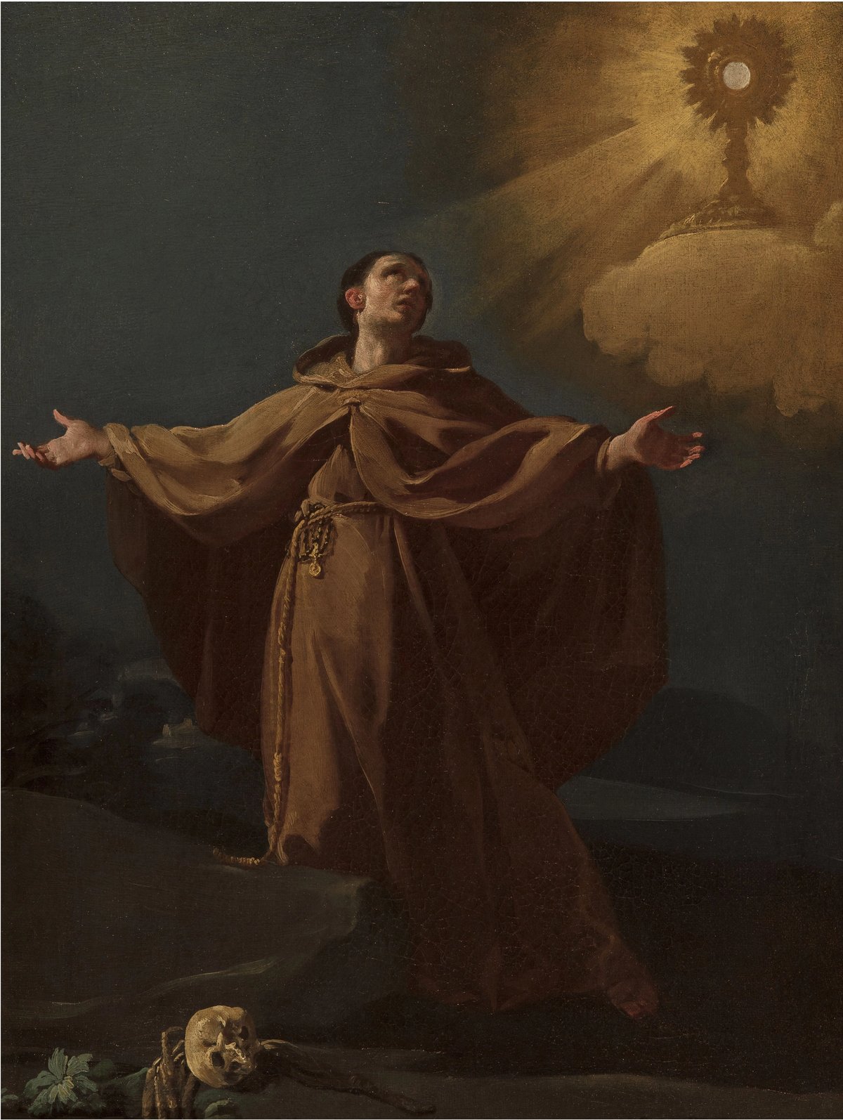 El milagro de la aparición del eucaristo al San Pascual Bailón was previously attributed to Francisco Bayeu, Goya’s brother-in-law and mentor Courtesy of Artur Ramon Art