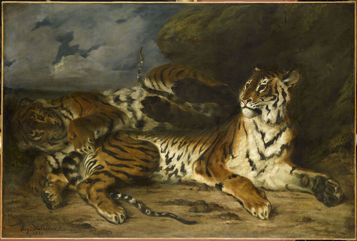 A painting that could have been left out: Young Tiger Playing with Its Mother (1830) Photo courtesy Musée du Louvre, RF1943