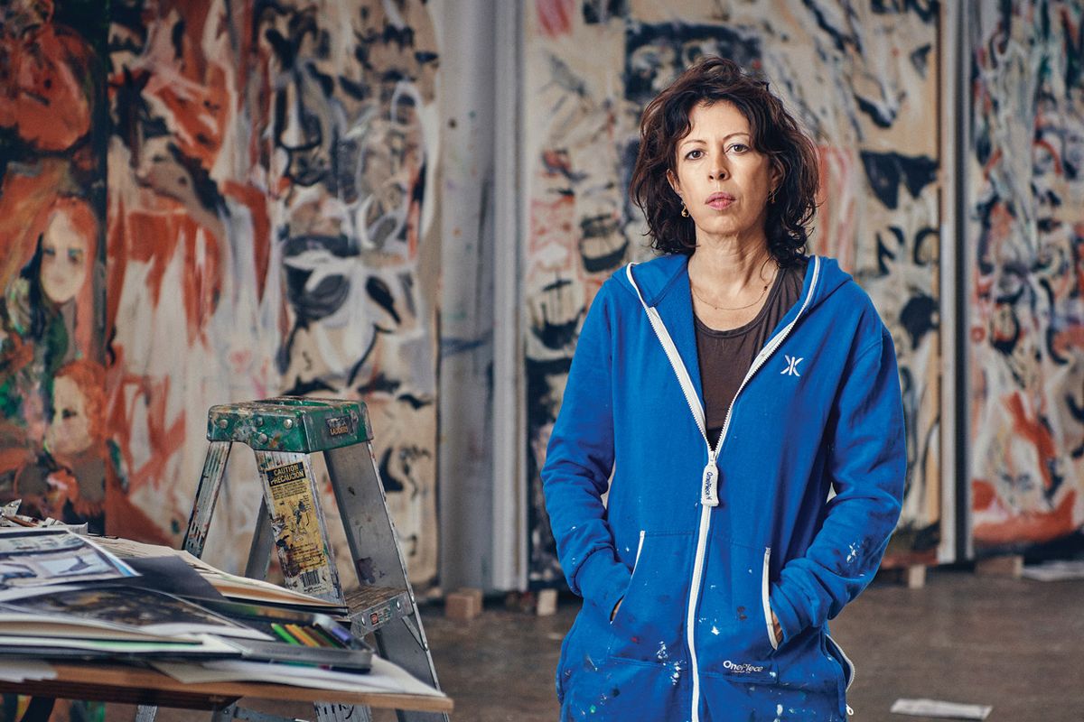 Cecily Brown in her studio photo: Tom Lindboe; Courtesy of Blenheim Art Foundation