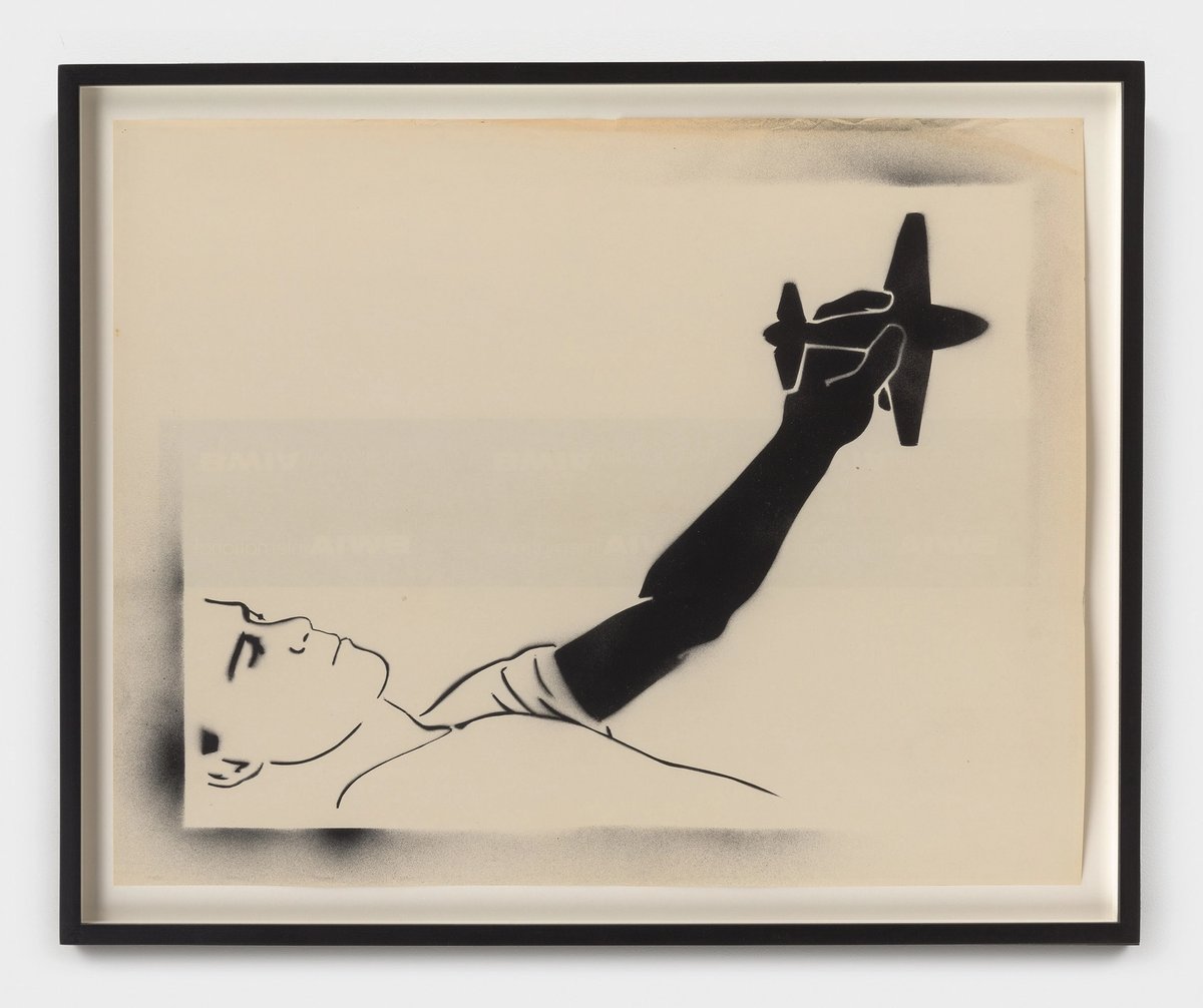 David Wojnarowicz, Untitled (hand and plane, around 1982), at PPOW gallery  Photo: JSP Art Photography; © Estate of David Wojnarowicz