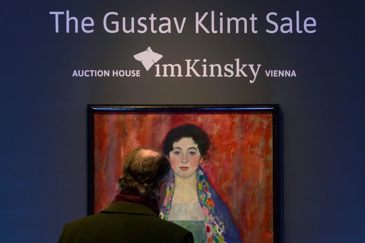 Gustav Klimt’s Portrait of Fräulein Lieser set an auction record for Austria  when it sold for €35m including fees, but much remains unclear about the painting
Photo: Associated Press / Alamy Stock Photo