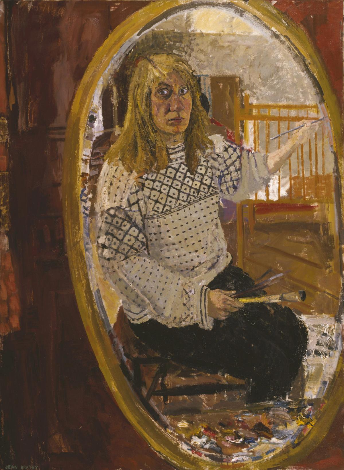 A 1959 self-portrait by Jean Cooke. The artist often looked “at herself quizzically, recording what she looked like and also how she felt,” says the show’s curator Photo: © Tate and Estate of Jean Cooke