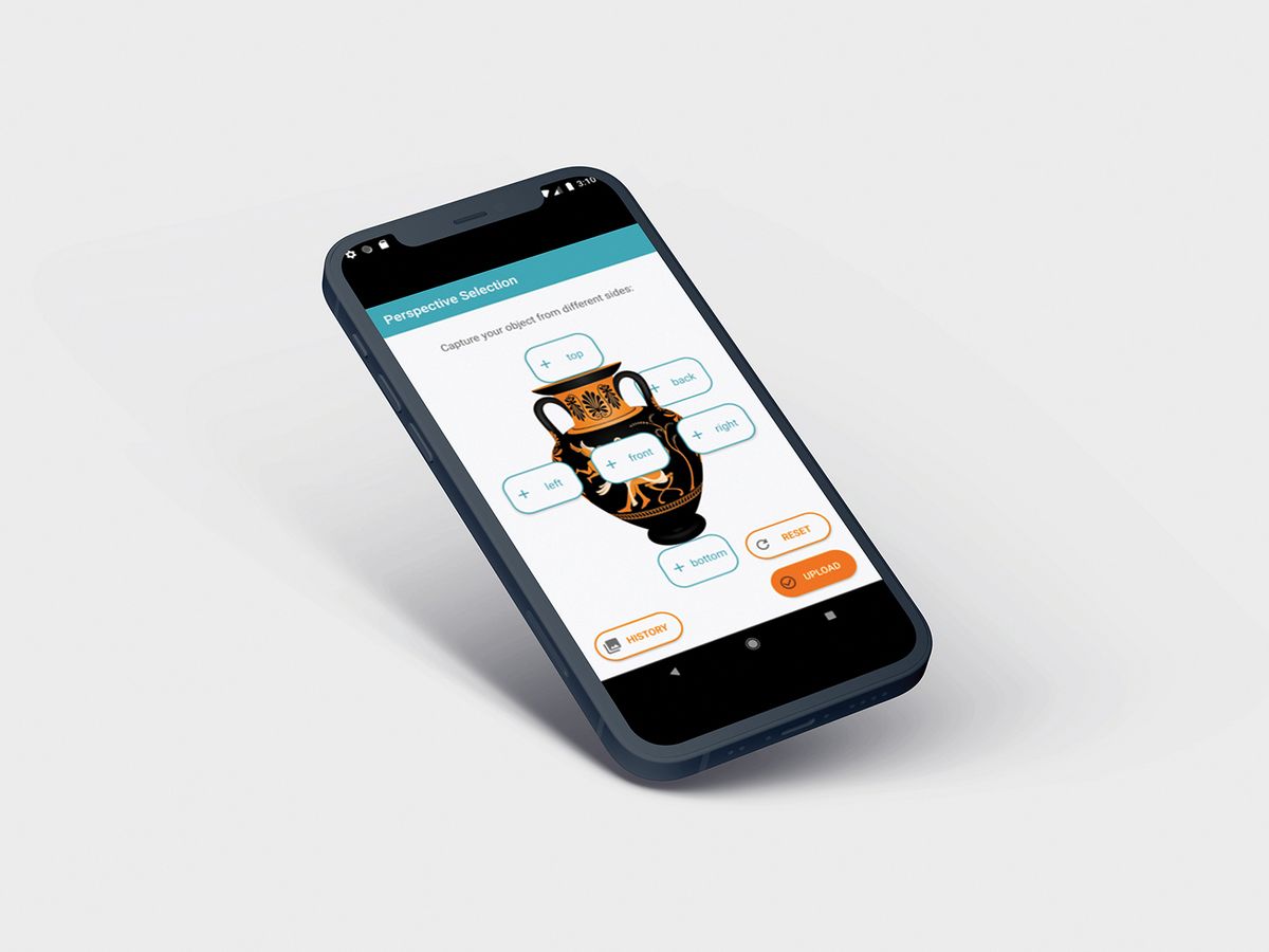 The app scans images and looks for similar artefacts and archaelogical information before analysing police databases © Fraunhofer Institute; Graphic: Katherine Hardy