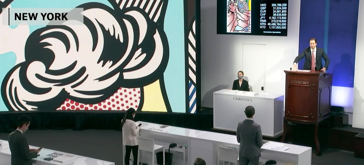 Auctioneer Adrien Meyer led the fourth and final New York leg of Christie's One sale Christie's