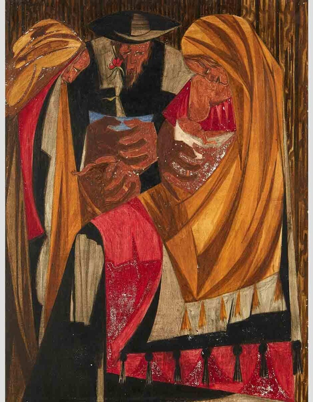 Jacob Lawrence, Immigrants admitted from all countries: 1820 to 1840—115,773, Panel 28 (1956) from Struggle: From the History of the American People © 2021 The Jacob and Gwendolyn Knight Lawrence Foundation, Seattle/Artists Rights Society (ARS), New York