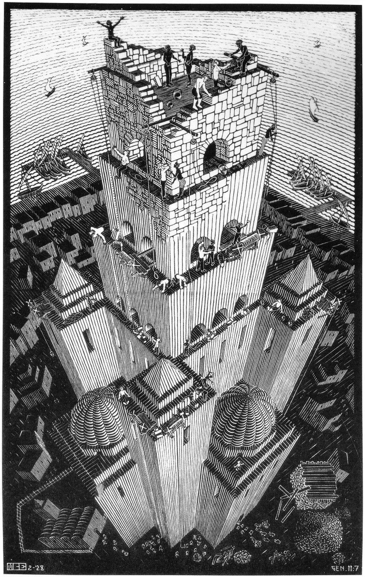 M.C. Escher's Tower of Babel (1928)