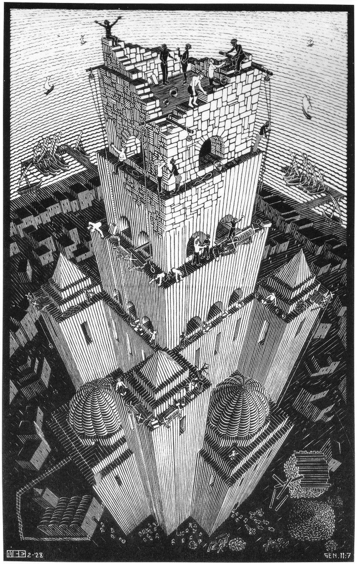M.C. Escher's Tower of Babel (1928)