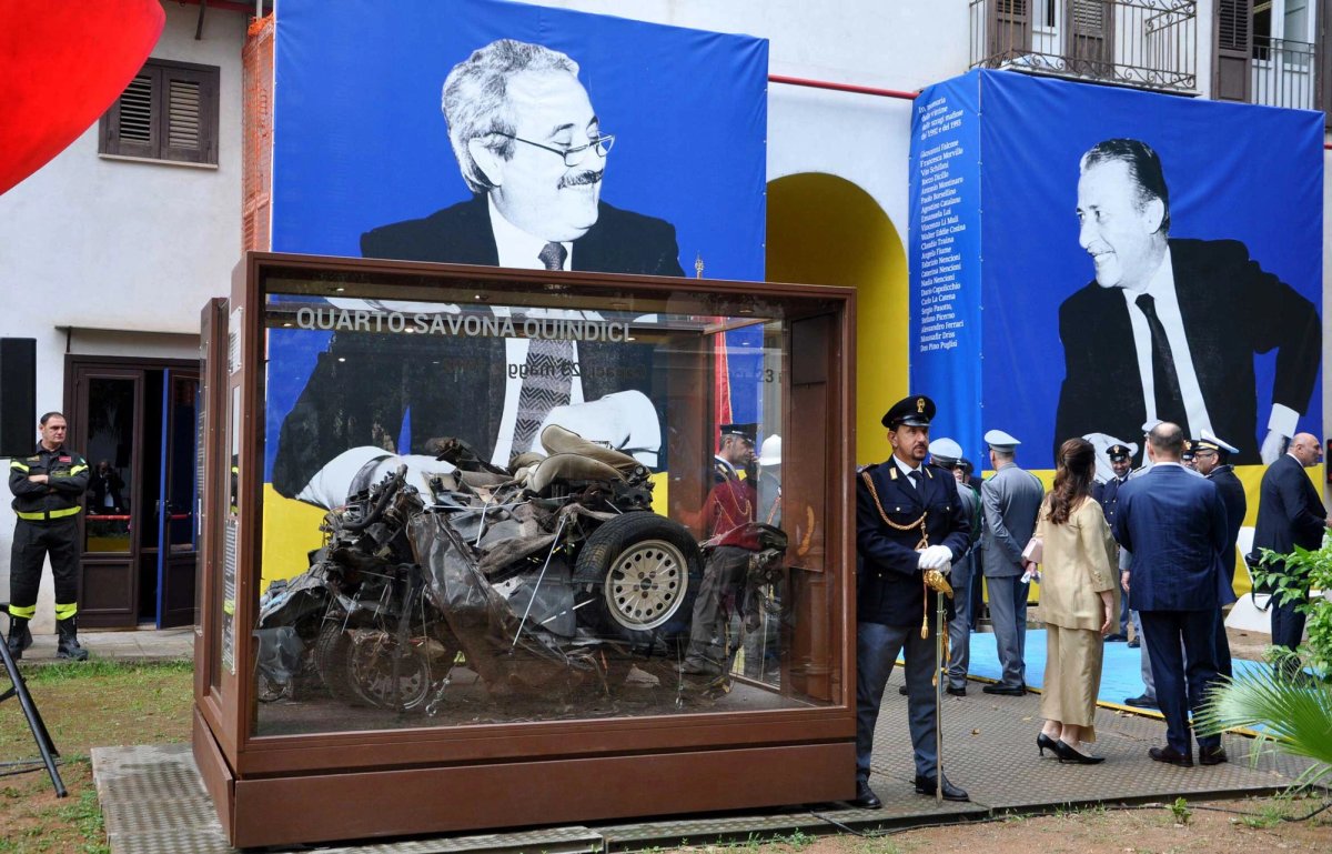 The Museum of the Present opened on the 33rd anniversary of the murder of the anti-Mafia judge Giovanni Falcone (shown in the image on the left; his colleague, Paolo Borsellino, is on the right)
Independent Photo Agency Srl/Alamy Live News