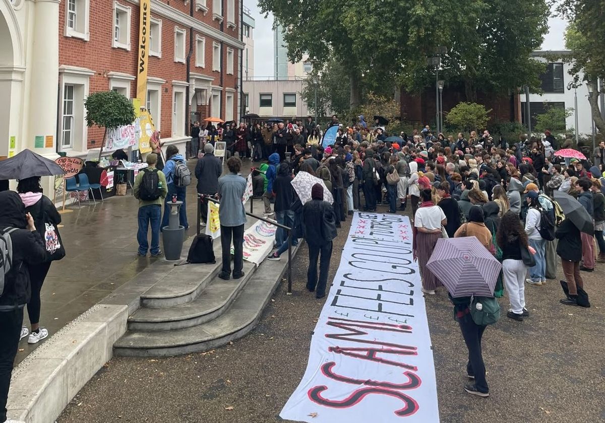 Staff at Goldsmiths in London began their strike over restructuring and proposed redundancies in April Courtesy of Joe Newman