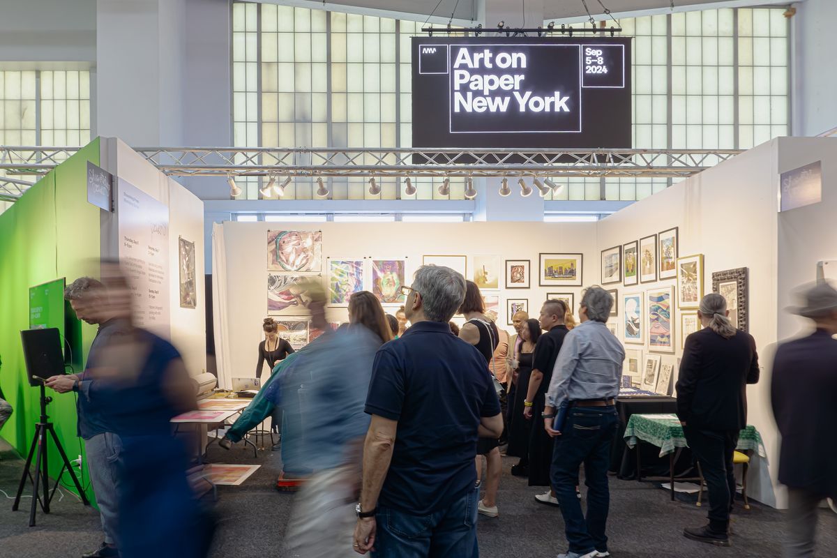 Visitors at the 2024 edition of Art on Paper in Manhattan Courtesy Art on Paper