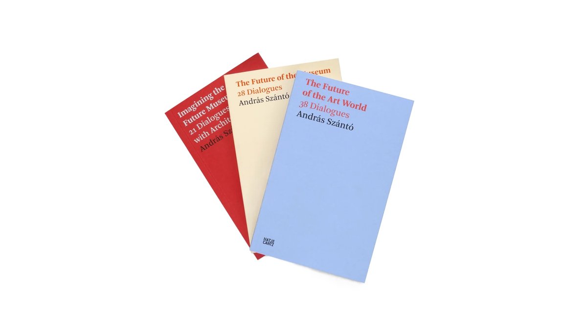 The three books in the series are The Future of the Museum: 28 Dialogues (2020); Imagining the Future of the Museum: 21 Dialogues With Architects (2022); and The Future of the Art World: 38 Dialogues Courtesy of Hatje Cantz
