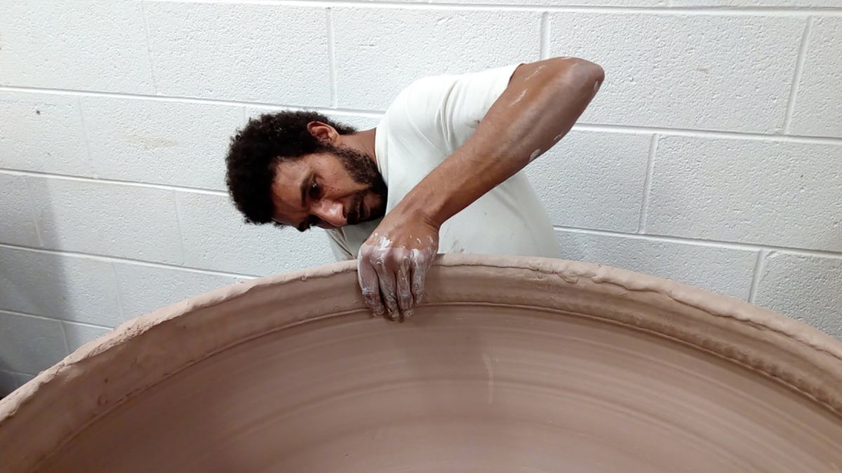 The artist Ibrahim Said, whose work is on view at the Clay Studio in Philadelphia. The studio has been awarded a project grant by the Pew Center for Arts & Heritage. Courtesy of the Clay Studio