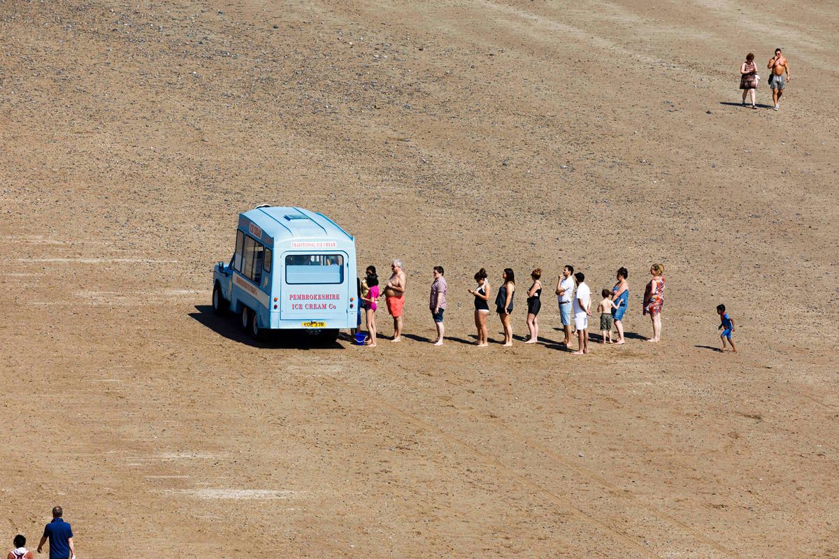 “Tenby is the best. It’s like a postcard." Martin Parr's beach scene of the Welsh town of Tenby from 2018 is on show in Martin Parr in Wales at the National Museum in Cardiff © Martin Parr/Magnum Photos/Rocket Gallery