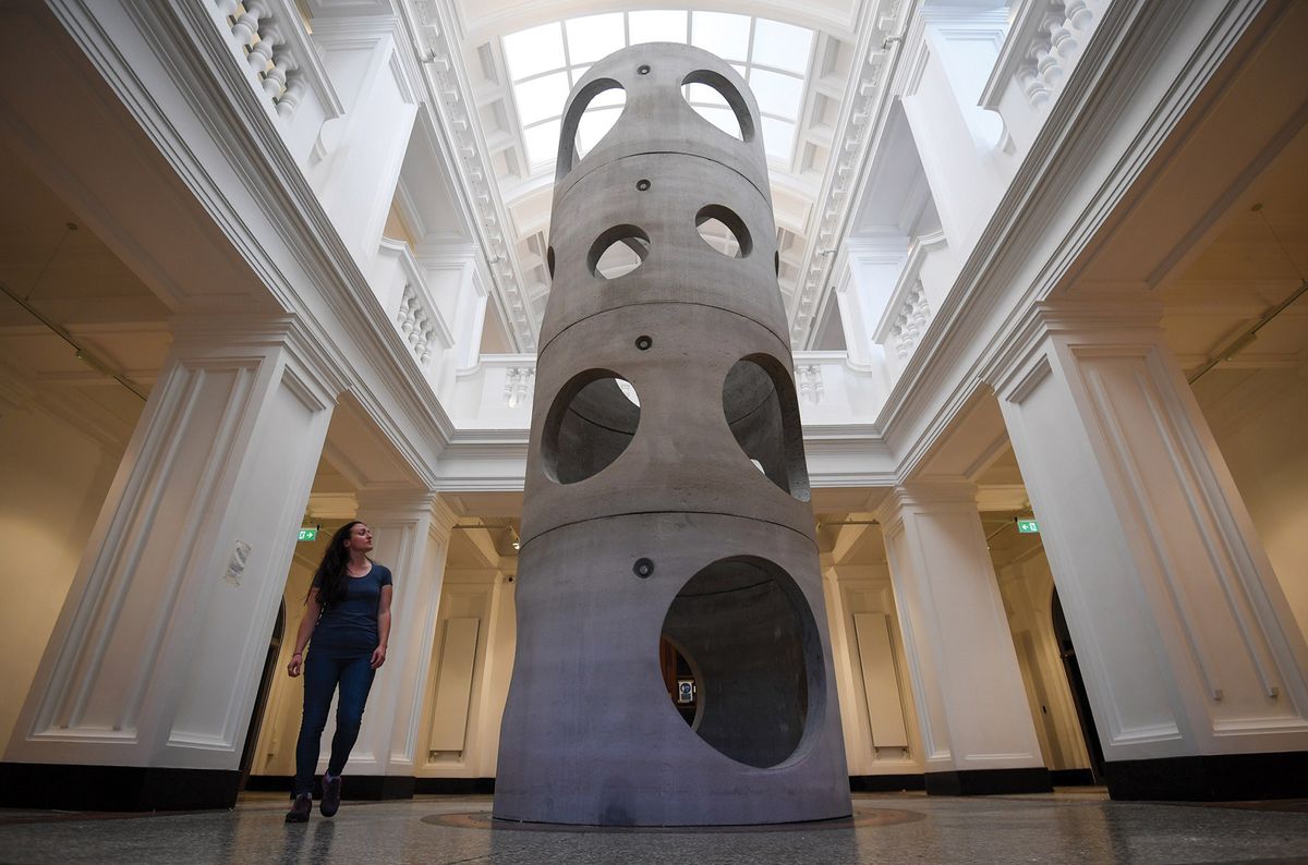 Alexandre da Cunha’s concrete Figurehead II on show at The Box Finnbarr Webster/The Box/Getty Images