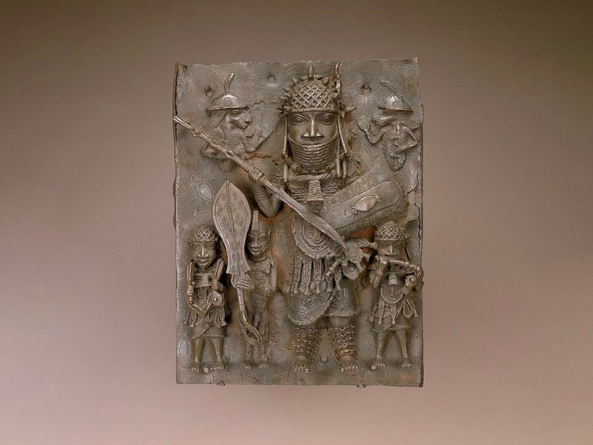 This 16th- or 17th-century copper alloy plaque was one of the Benin Bronzes removed from view last year © National Museum of African Art 