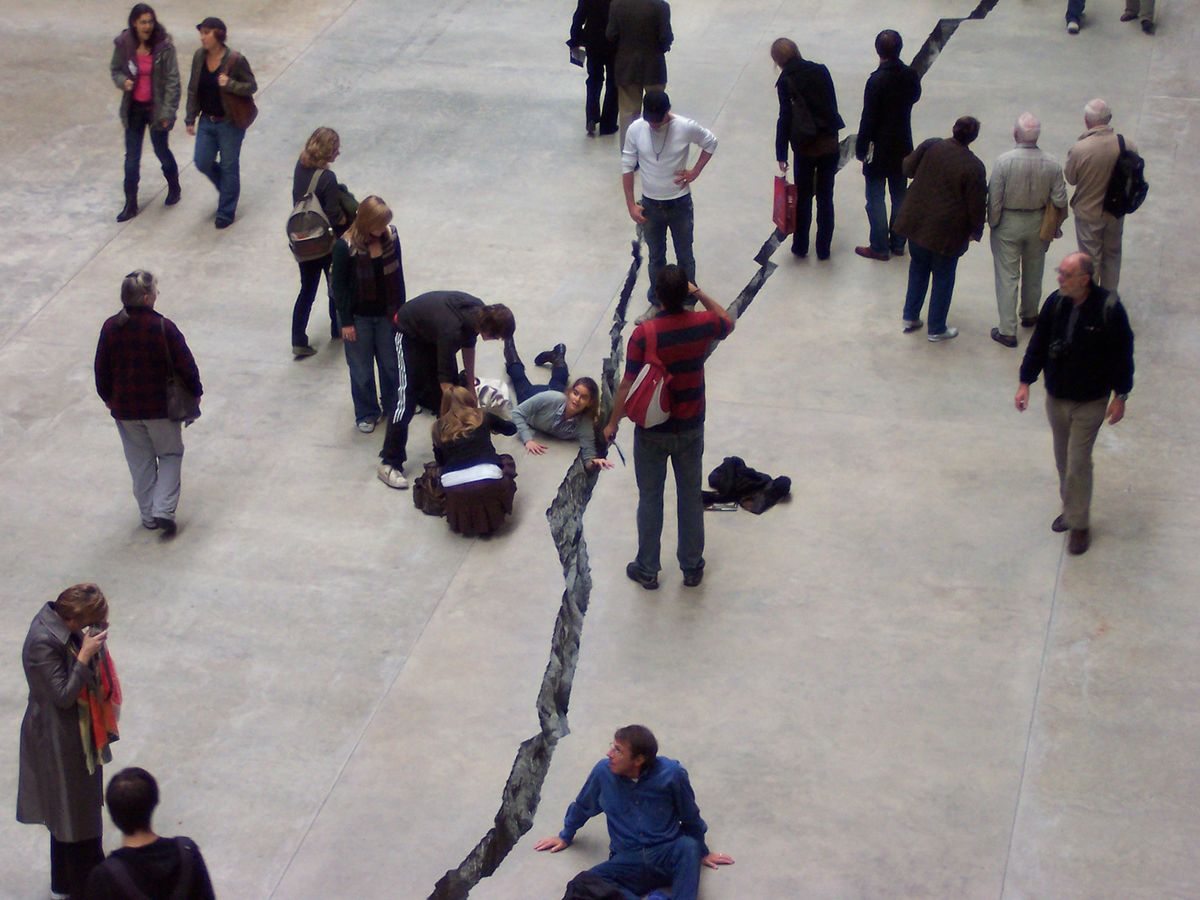 Are cracks showing in the UK's museum boom? Shibboleth by Doris Salcedo in Tate Modern's Turbine Hall; Photo: Loz Pycock