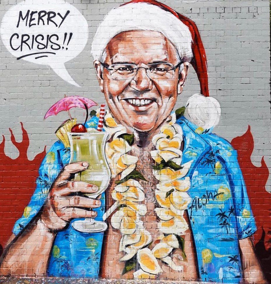 Scott Marsh's painting of Australian prime minister Scott Morrison courtesy the artist