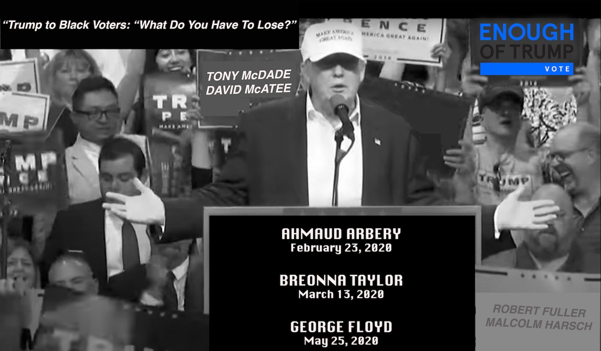 A work by LaToya Ruby Frazier in the Enough of Trump campaign People for the American Way