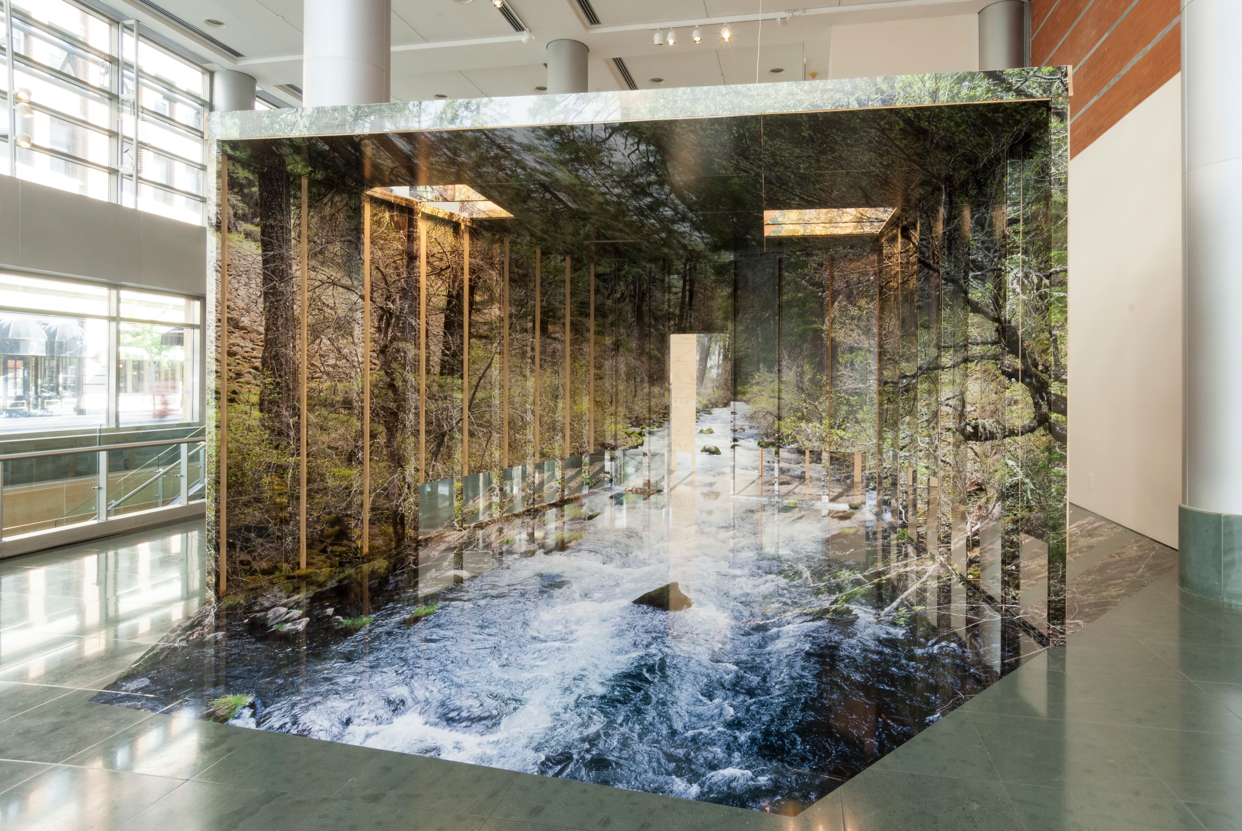 Containment (2018), a site-specific installation created as a part of the FotoFocus Biennial 2018 exhibition Chris Engman: Prospect and Refuge at the Alice F. and Harris K. Weston Art Gallery Photo: Tony Walsh