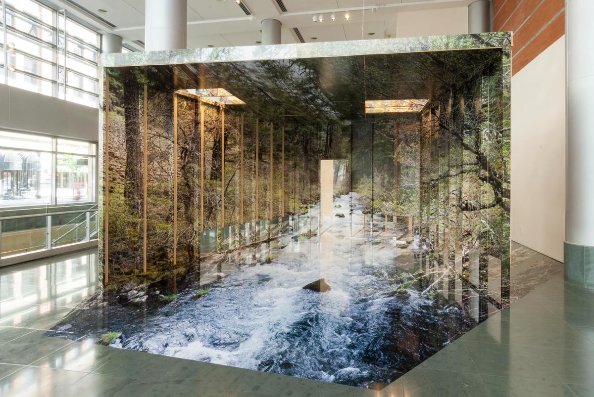 Containment (2018), a site-specific installation created as a part of the FotoFocus Biennial 2018 exhibition Chris Engman: Prospect and Refuge at the Alice F. and Harris K. Weston Art Gallery Photo: Tony Walsh