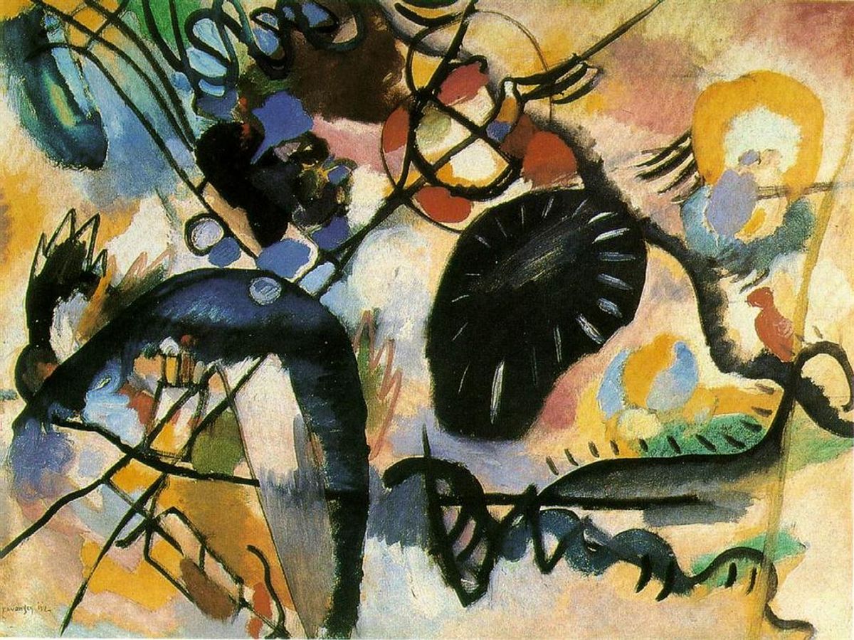 Wassily Kandinsky's Black Spot (1917) is part of the exhibition at the King Fahd Cultural Centre 
