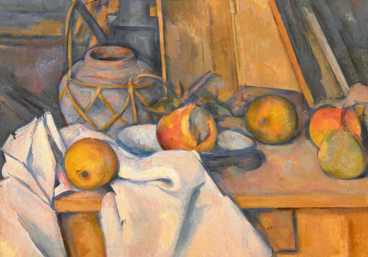 Paul Cezanne’s Fruits et pot de gingembre (fruit and pot of ginger, around 1890-93) © Christie’s Images