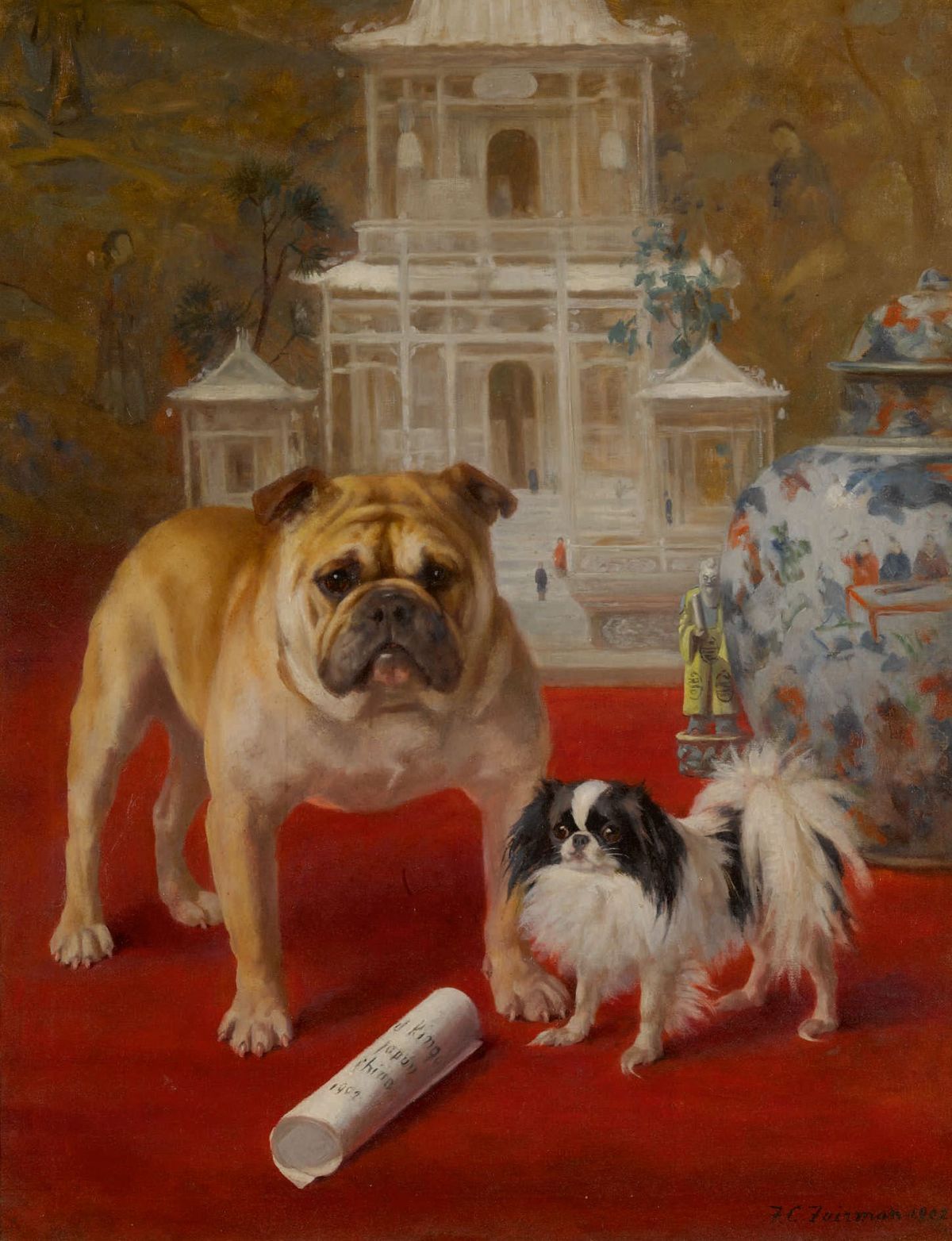 Top dog: Frances C. Fairman's  The Boxer Rebellion  (1902)  sold for $50,000 at Sotheby's 
