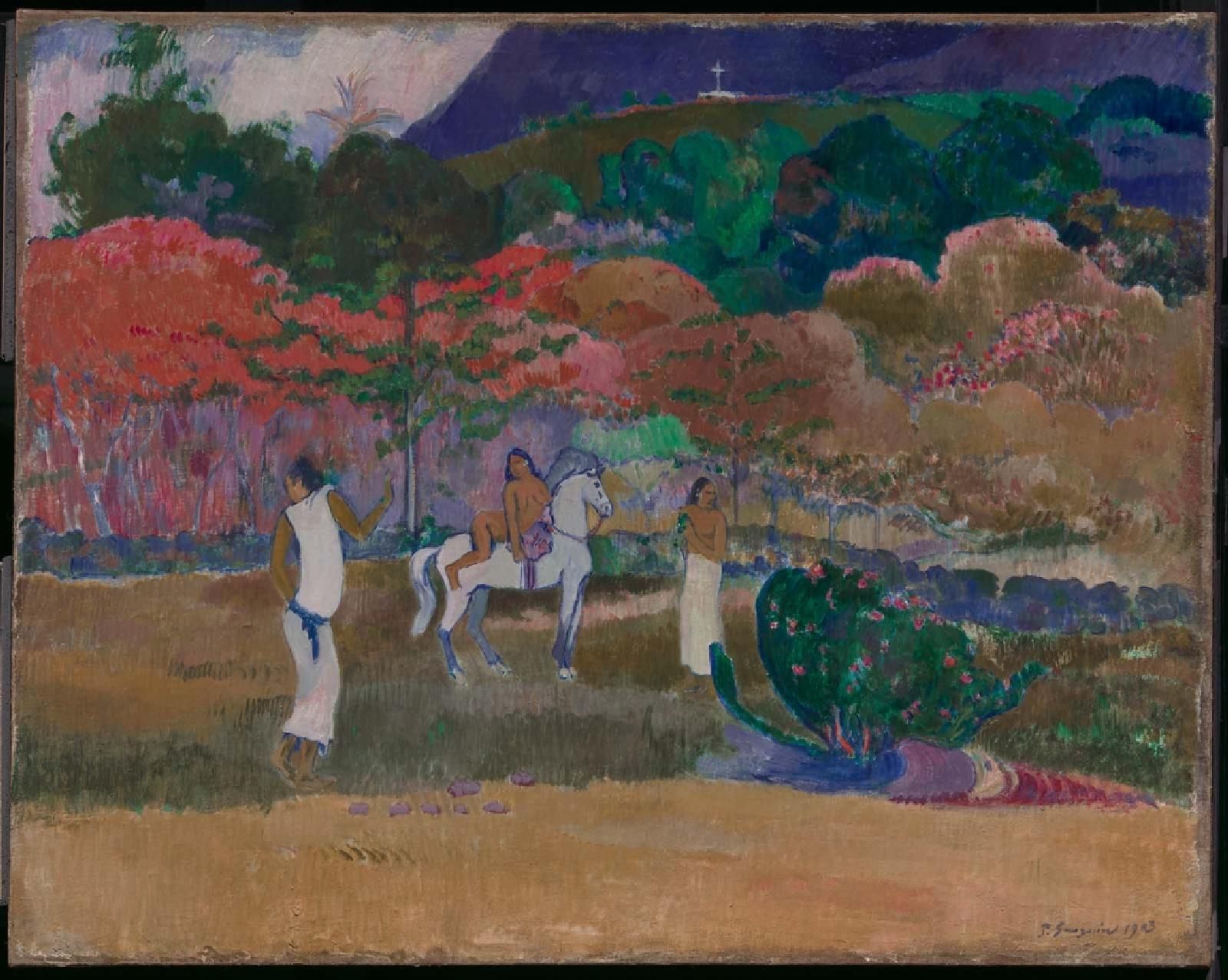Paul Gauguin's Women and a White Horse (1903), part of the Museum of Fine Arts, Boston's collection 