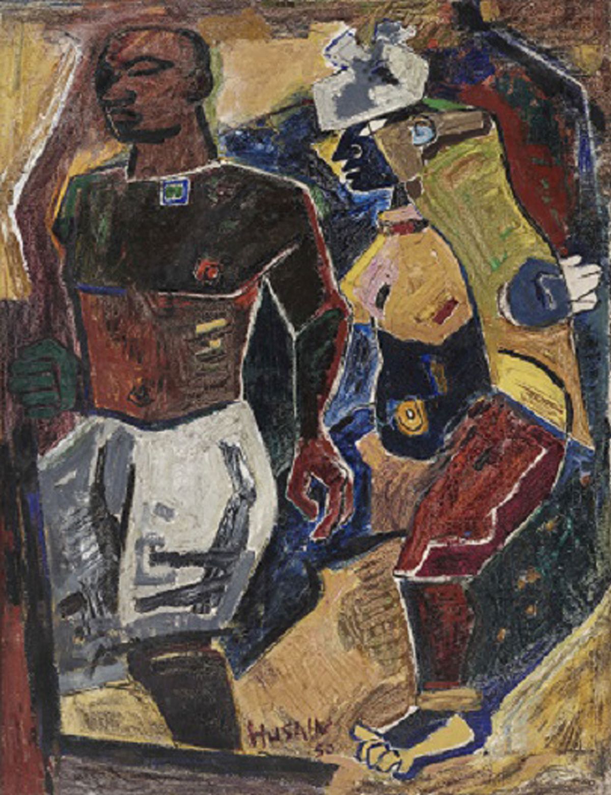 M. F. Husain's Peasant Couple (1950) Photo: Walter Silver; courtesy of the Peabody Essex Museum