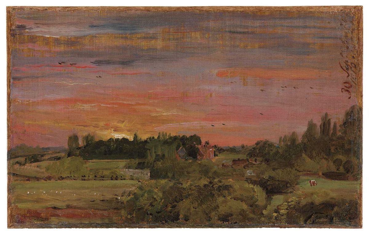 Constable beautifully captures the autumn light in View Towards the Rectory, East Bergholt, painted in Suffolk in September 1810 © Philadelphia Museum of Art
