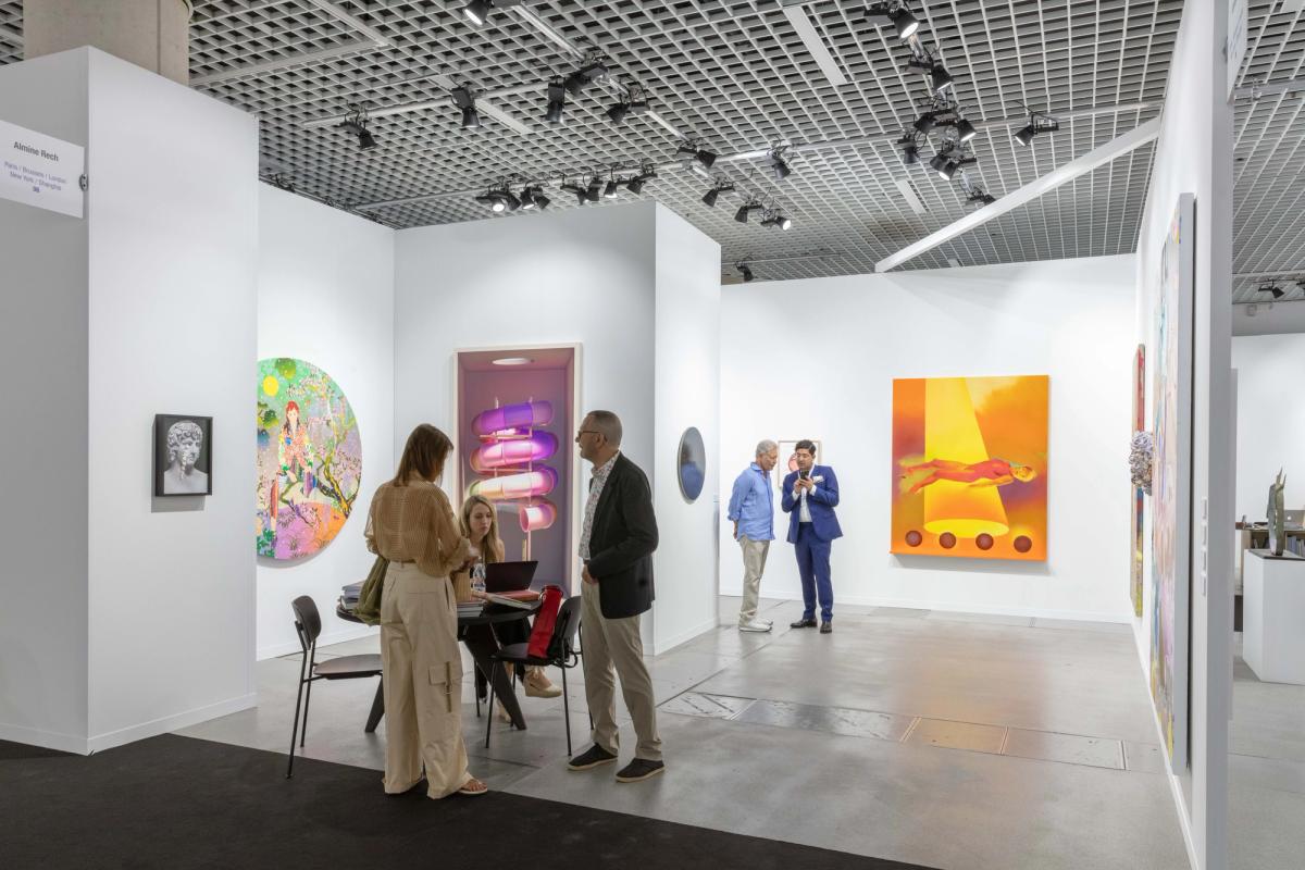 Installation view of the sixth Artmonte-Carlo, showing Almine Rech's stand. Photo © Sebastiano Pellion di Persano