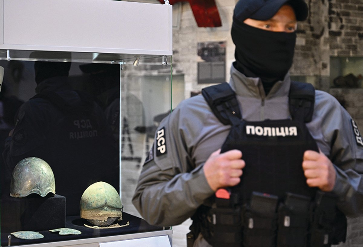 A press conference at the Museum of the History of Ukraine in Kyiv revealed that more than 6,000 artefacts, possibly looted from Crimean museums, had been seized from the office of a former politician in the region Genya Savilov/AFP via Getty Images