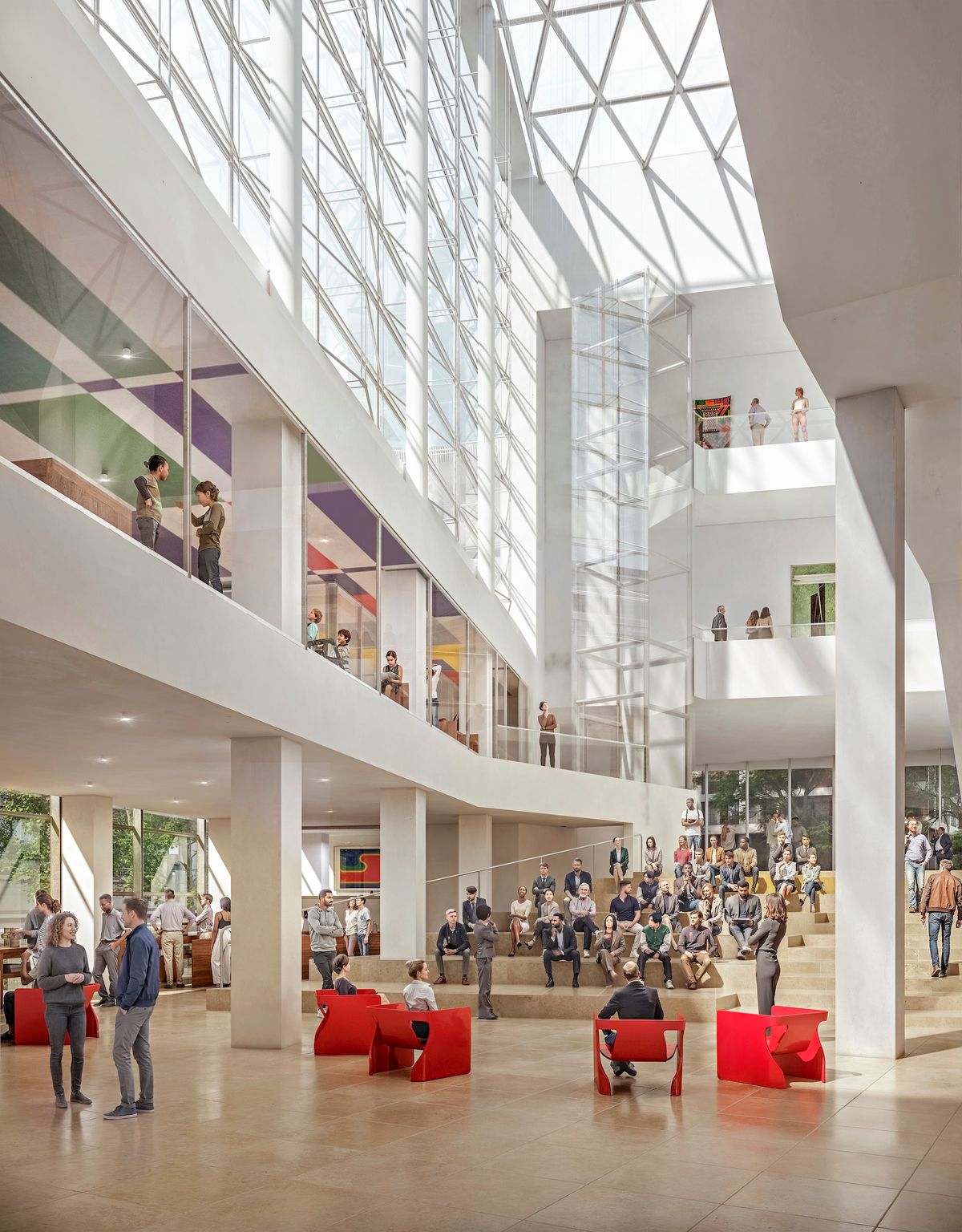 Rendering of the atrium in the Museo de Arte Latinoamericano de Buenos Aires expansion designed by Frida Escobedo Courtesy Museo de Arte Latinoamericano de Buenos Aires