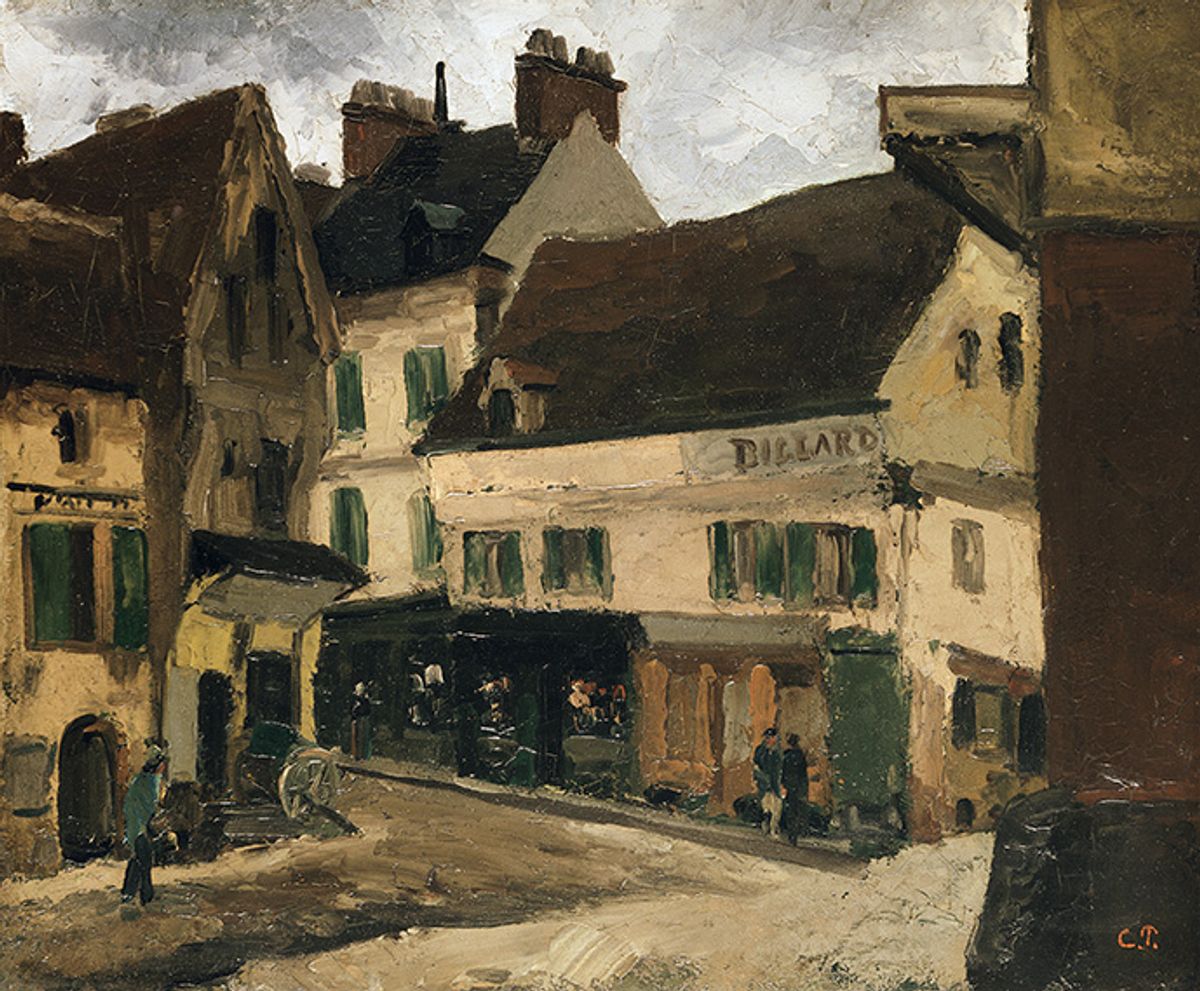 Camille Pissarro,  painting, A Square in La Roche-Guyon (1867) © Staatliche Museen zu Berlin, Alte Nationalgalerie / Foto: Jörg P. Anders
