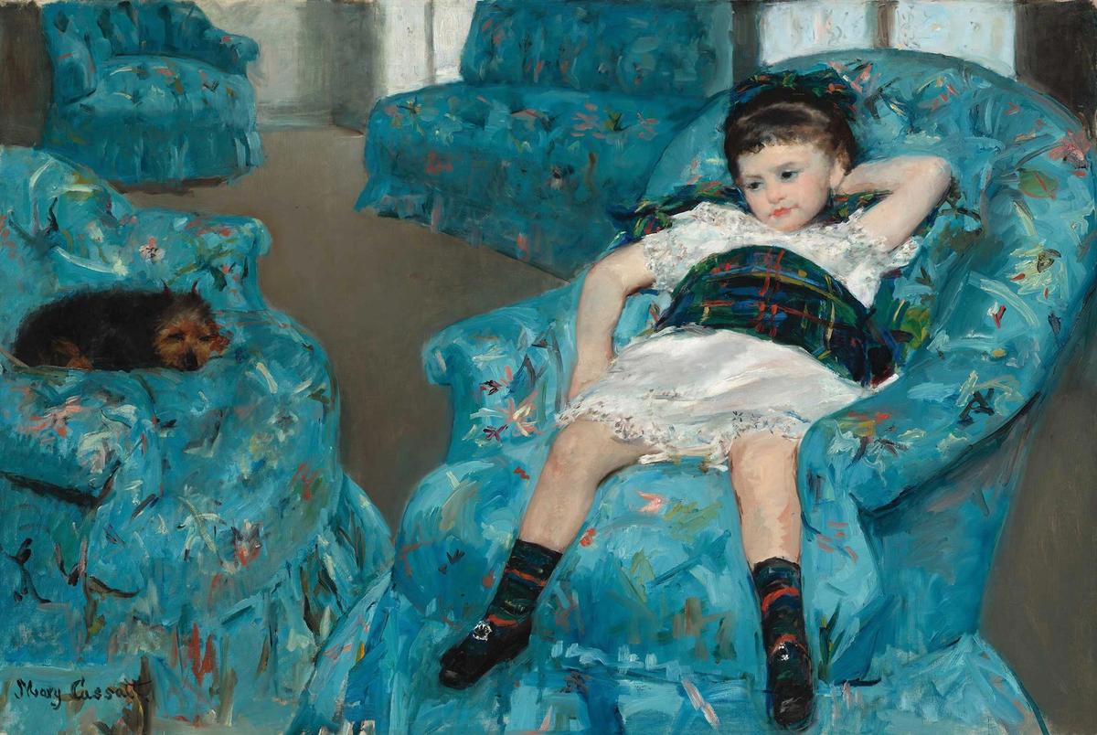 Mary Cassatt's Little Girl in a Blue Armchair (1877-78) is one of the best loved paintings in America. The painting's charm, as with many of Cassatt's works, is in portraying the subject on her own terms

National Gallery of Art, Washington, DC