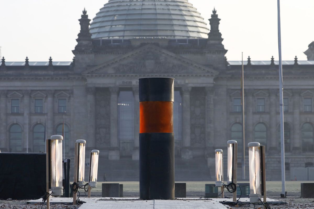The monument created by the Centre for Political Beauty is said to contain the remains of Jewish victims of the Holocaust © 2019 Getty Images
