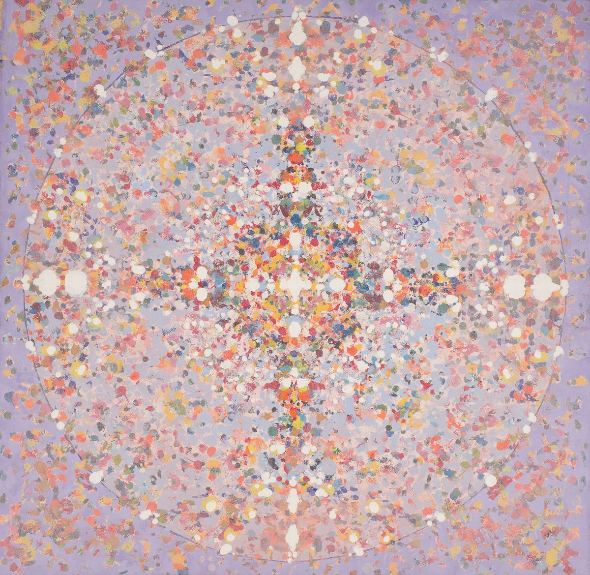 Peter Young’s #23-1973, at Gallery Wendi Norris, a folded canvas painting Bryan and Vita Hewitt