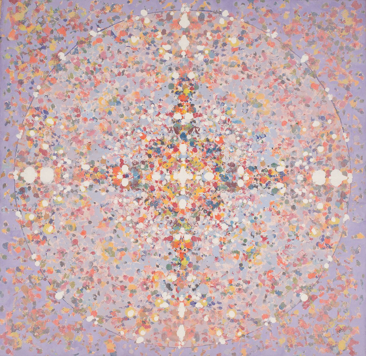 Peter Young’s #23-1973, at Gallery Wendi Norris, a folded canvas painting Bryan and Vita Hewitt