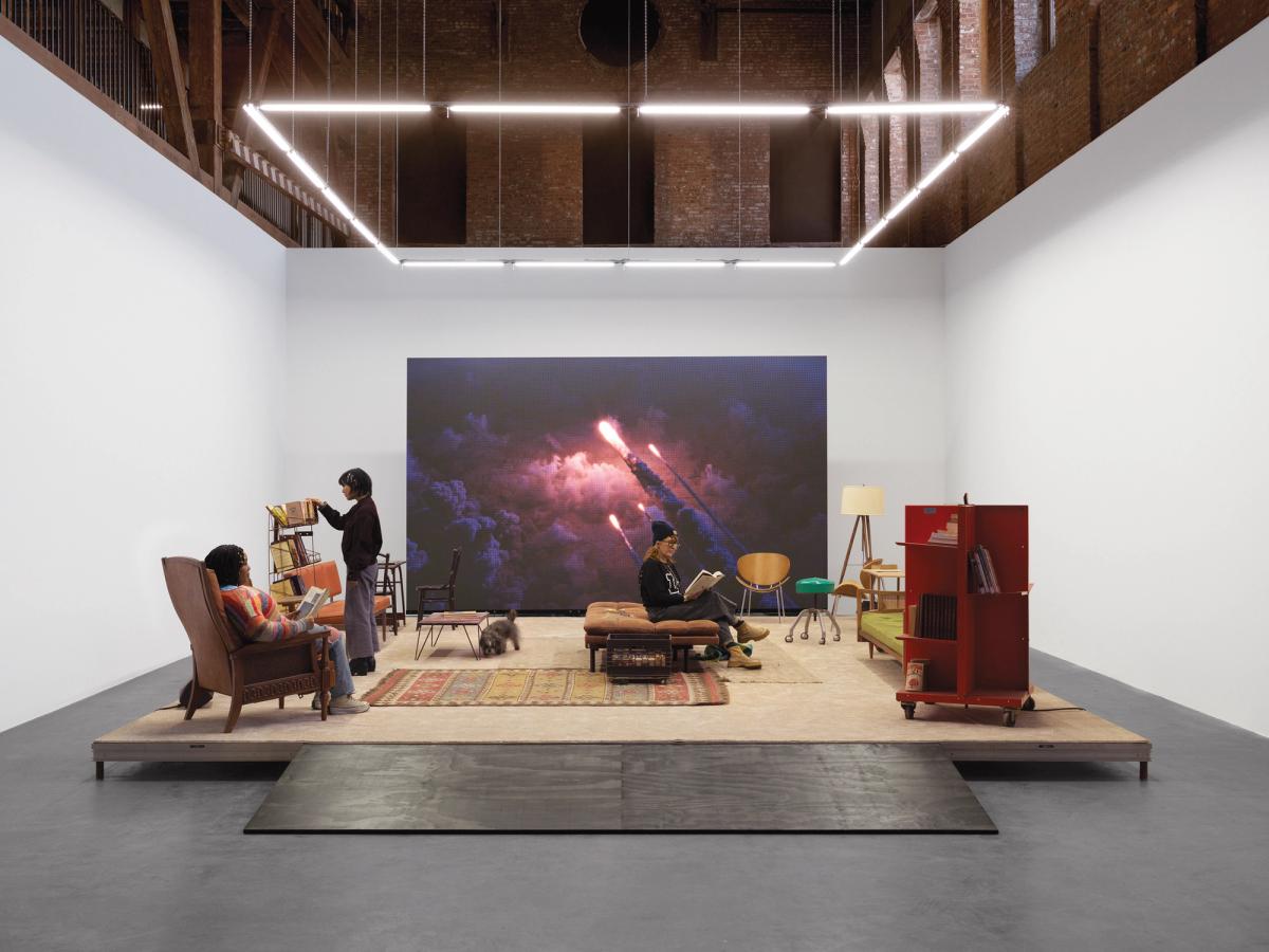 Shaper of God, an exhibition by American Artist at Brooklyn’s Pioneer Works art centre, is the culmination of a four-year project inspired by the life and work of Octavia E. Butler. The show’s title is taken from a religious text written by Lauren Oya Olamina, the protagonist of Butler’s 1993 novel Parable of the Sower
Photo: Dan Bradica; Courtesy of American Artist and Pioneer Works