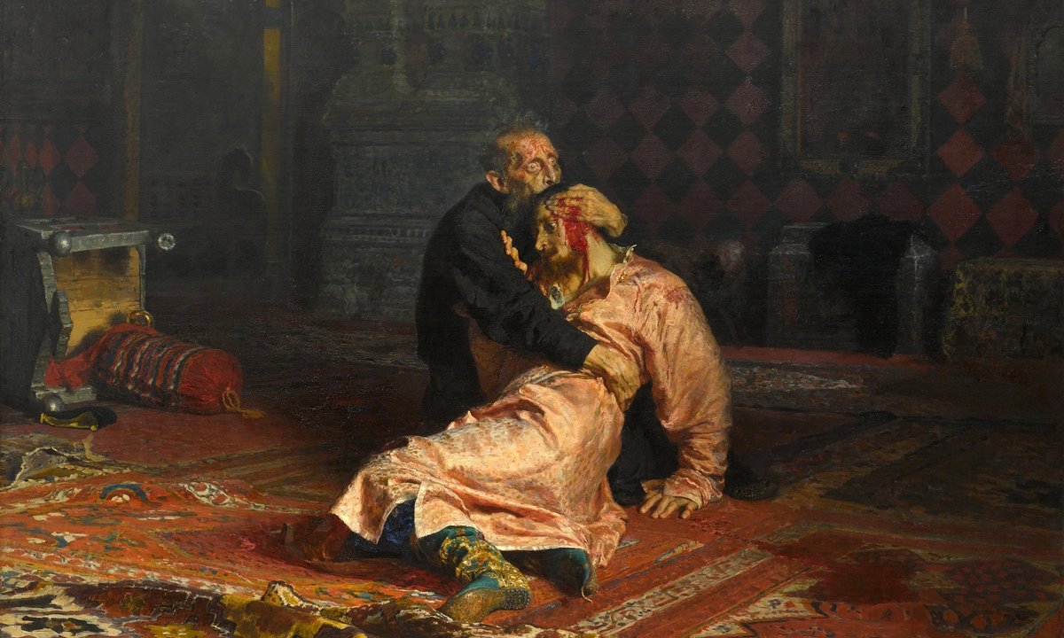 Ilya Repin's chilling painting of Ivan the Terrible—vandalised in 2018 by a drunk man with a metal pole—goes back on show at Moscow's Tretyakov Gallery