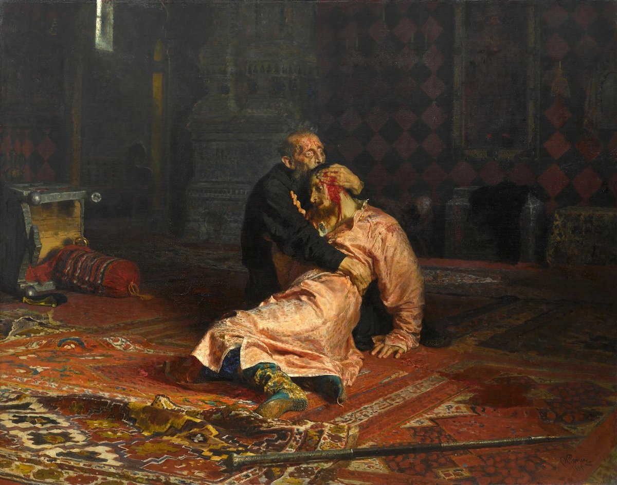 Ilya Repin’s 1885 masterpiece, Ivan the Terrible and His Son Ivan.