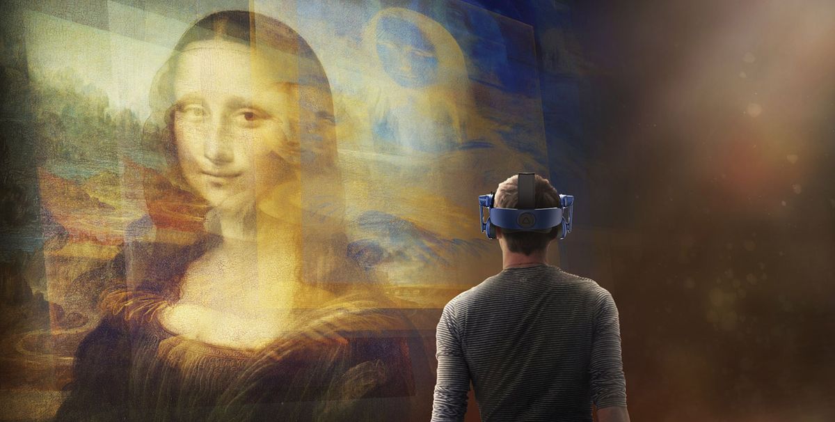 A visualisation of Mona Lisa: Beyond the Glass at the Louvre, which coincides with the museum’s Leonardo show Courtesy of Emissive and HTC VIVE Arts