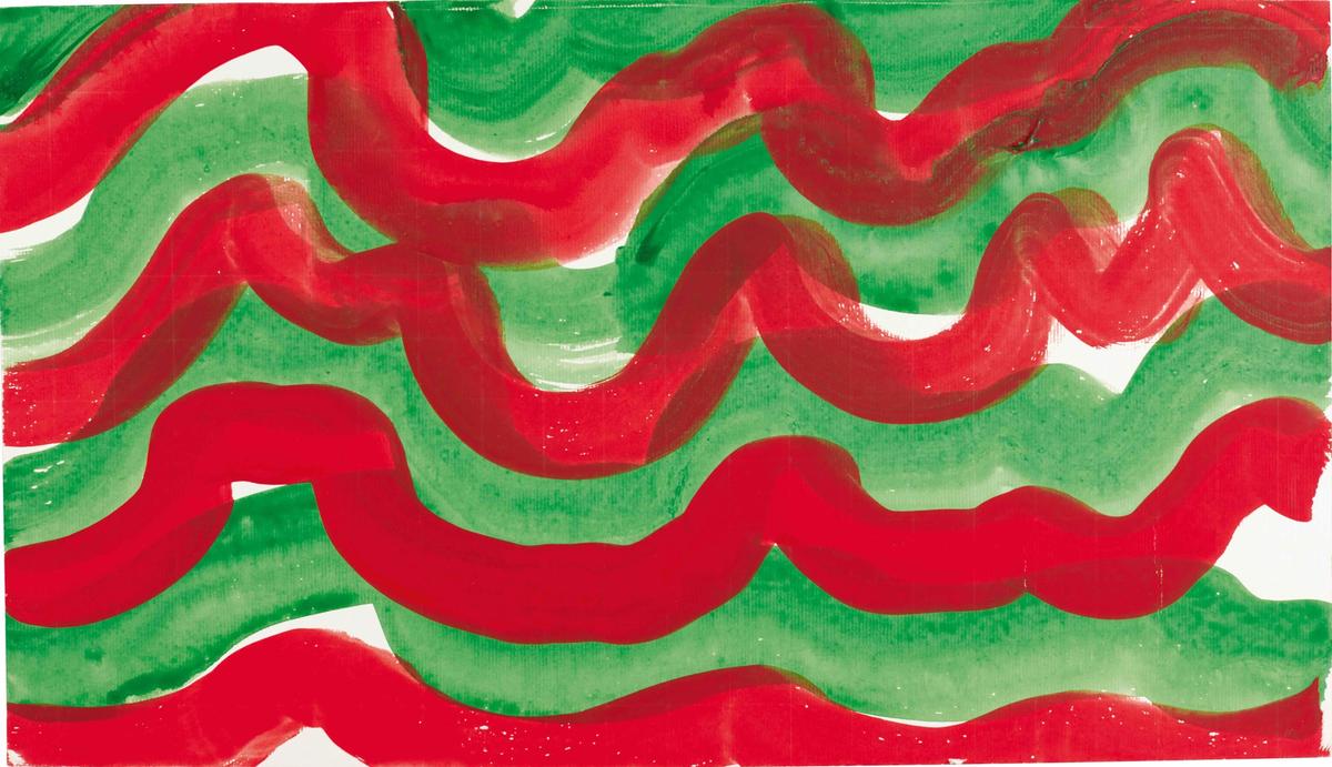 Howard Hodgkin, Back cloth design for Rhymes with Silver (1997) courtesy Sotheby's