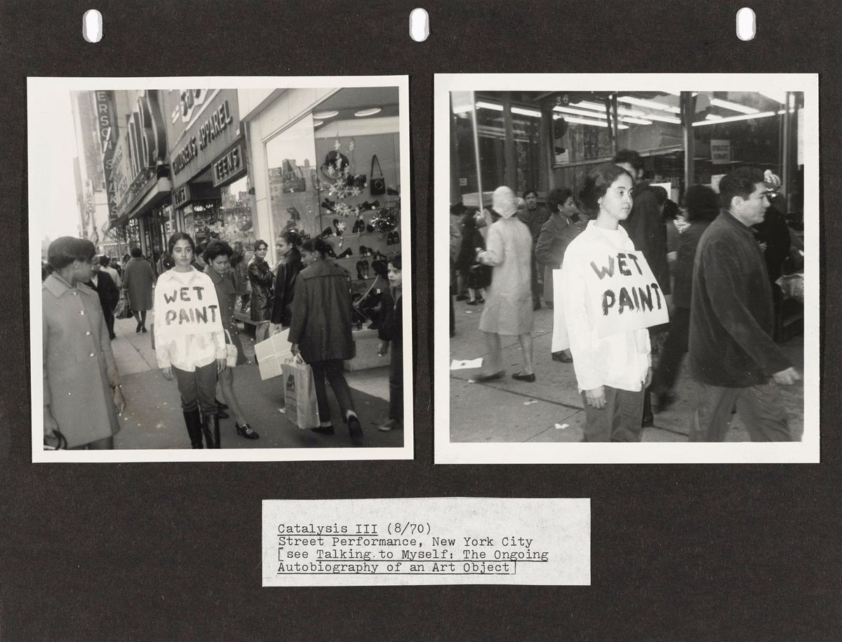 Piper’s performance work Catalysis III (1970) Rosemary Mayer; Collection Thomas Erben, New York; Adrian Piper Research Archive Foundation, Berlin